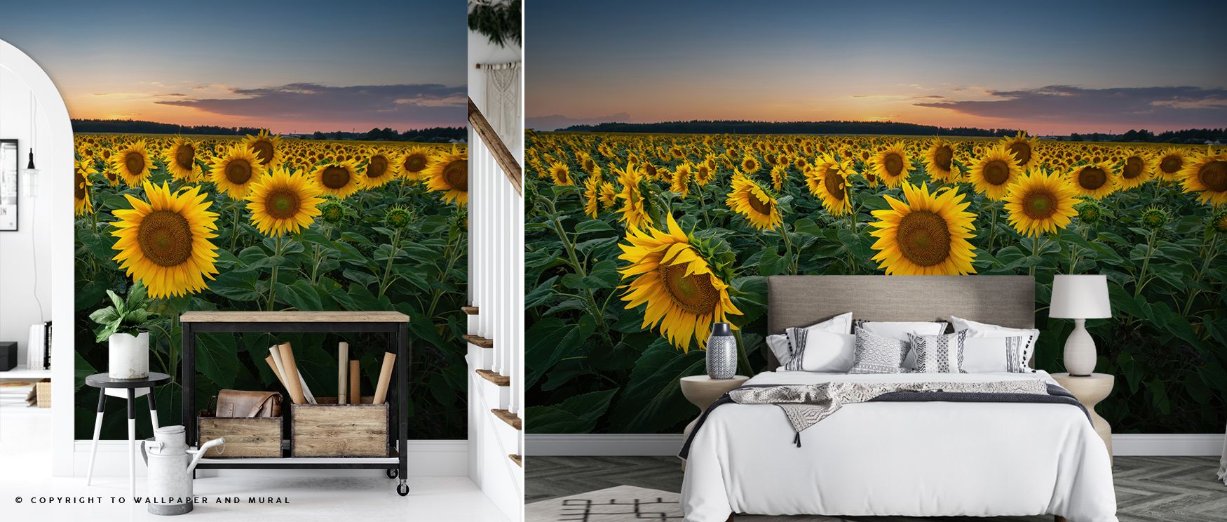 Petals unfold in radiant clarity across the Proud Sunflower Field Wallpaper, glowing as if touched by sunlight that never fades. The design immerses walls in golden brilliance, each flower rising tall with optimism and strength. Soft greens create harmony