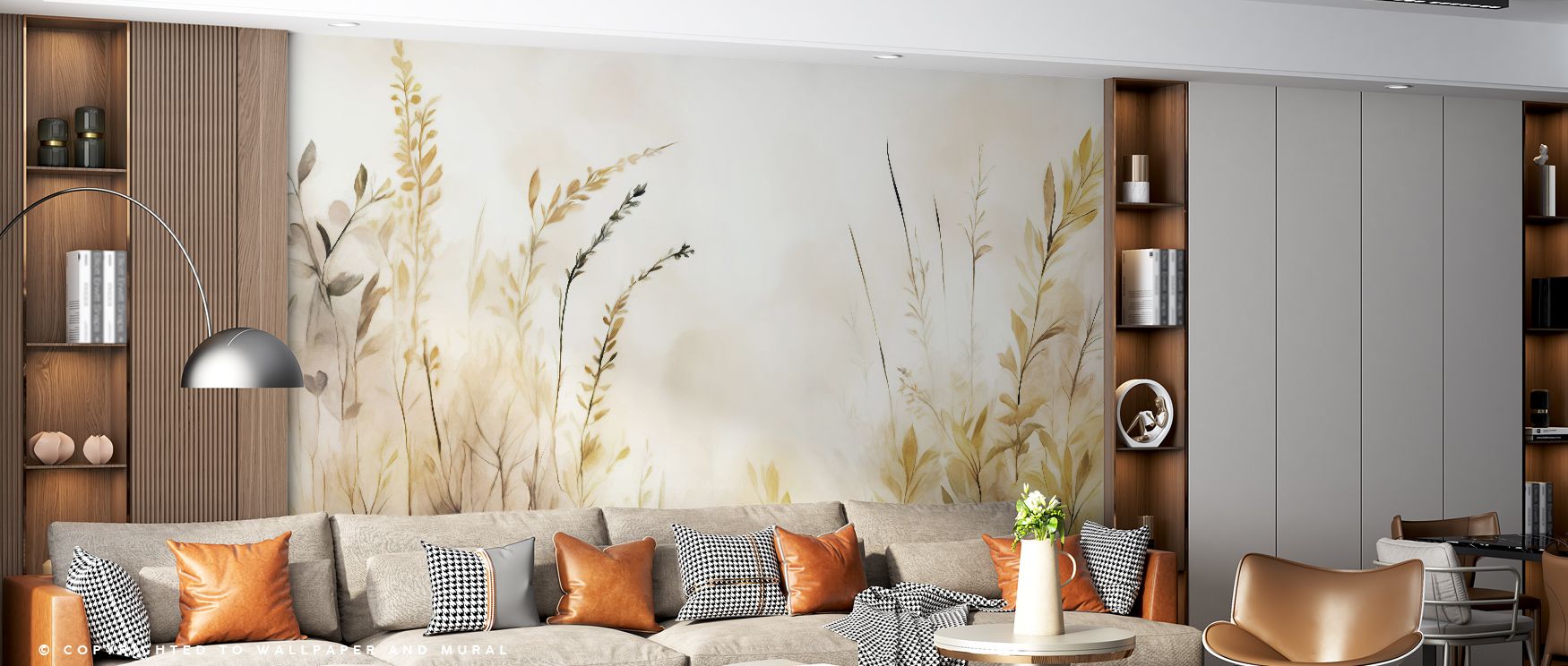 The Quiet Dreams Yellow Wallpaper blossoms with softness, tones painted in yellow layers enrich interiors with atmosphere of serenity, surrounding bedrooms, dining areas, or hallways with artistry and charm that radiates timeless calm. 