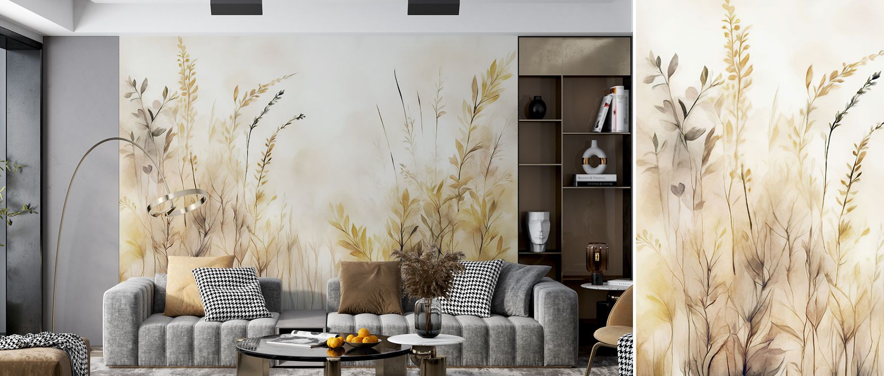 The Quiet Dreams Yellow Wallpaper radiates peace, hues layered in soft tones enrich interiors with atmosphere of calm, surrounding bedrooms, living spaces, or hallways with artistry and timeless refinement. 