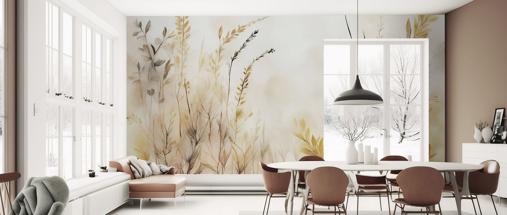 Soft yellow tones glow across the Quiet Dreams Yellow Wallpaper, enriching interiors with atmosphere of calm artistry, surrounding bedrooms, dining rooms, or hallways with refinement that inspires timeless balance and serenity. 