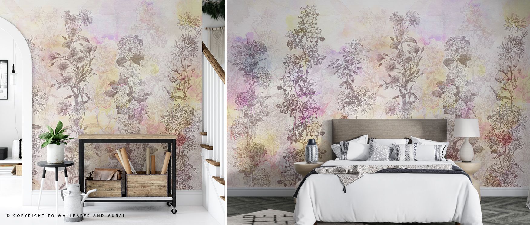 The Reaching For the Sun Wallpaper radiates golden artistry, blossoms layered with warmth enrich interiors with atmosphere of charm, surrounding bedrooms, living areas, or hallways with refinement that inspires balance and timeless vibrancy. 
