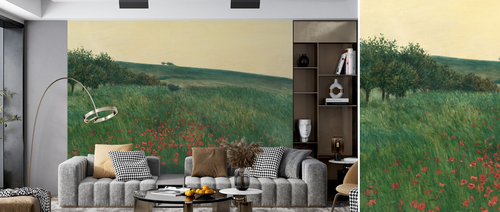 The Red Poppies (1910) Oil Painting Wallpaper glows with painted rhythm, blossoms enriched with artistry surround interiors with atmosphere of refinement, enhancing bedrooms, living rooms, or hallways with timeless sophistication. 