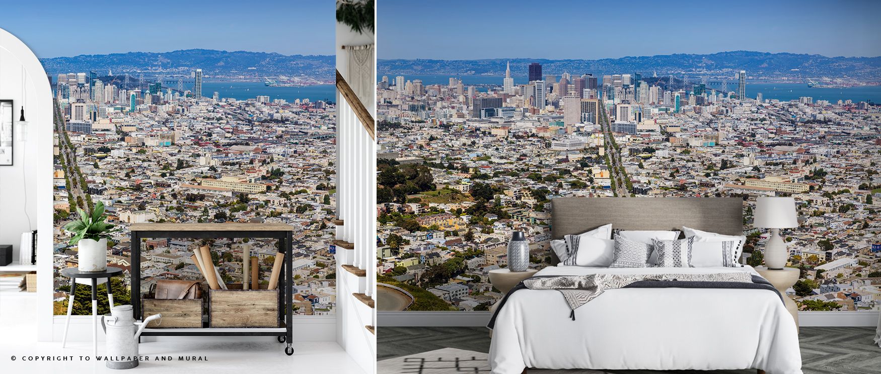 The San Francisco Cityscape Wallpaper blossoms with energy, tones painted in vivid rhythm enrich interiors with atmosphere of refinement, surrounding bedrooms, offices, or living rooms with artistry and timeless sophistication. 