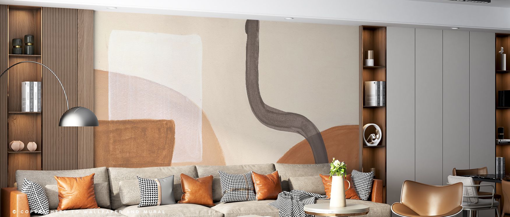 Rhythmic tones expand across Sandy Balance Line with Artistic Textures Wallpaper, textures unfolding gently in luminous presence, enriching bedrooms with serenity, walls layered in soft rhythm that surrounds interiors with timeless calm and delicate sophi