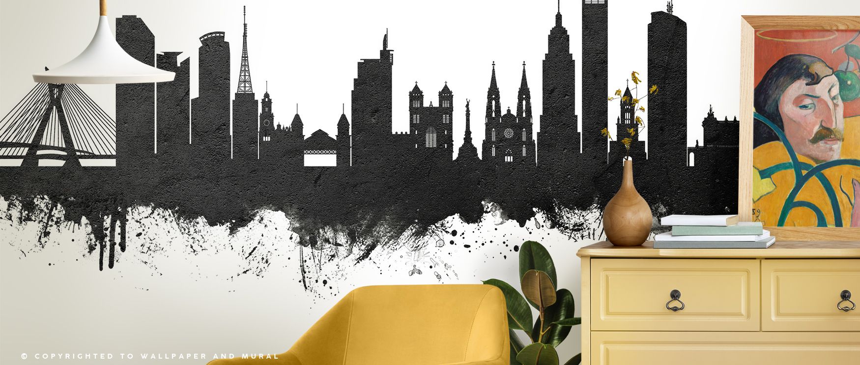 São Paulo Brazil Skyline Wallpaper radiates timeless artistry, black and white tones capturing the city’s silhouette with elegance, surrounding living rooms in urban resonance and interiors alive with cultural energy shaped by architectural identity. 