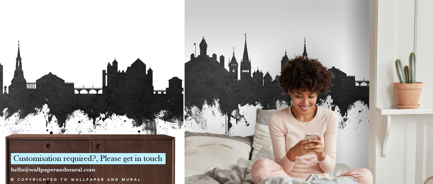 Painted in contrast, the Schaffhausen Switzerland Skyline Black & White Wallpaper carries silhouettes across rhythm, enriching interiors with refinement, surrounding bedrooms, dining areas, or offices with timeless elegance that resonates with artistry. 