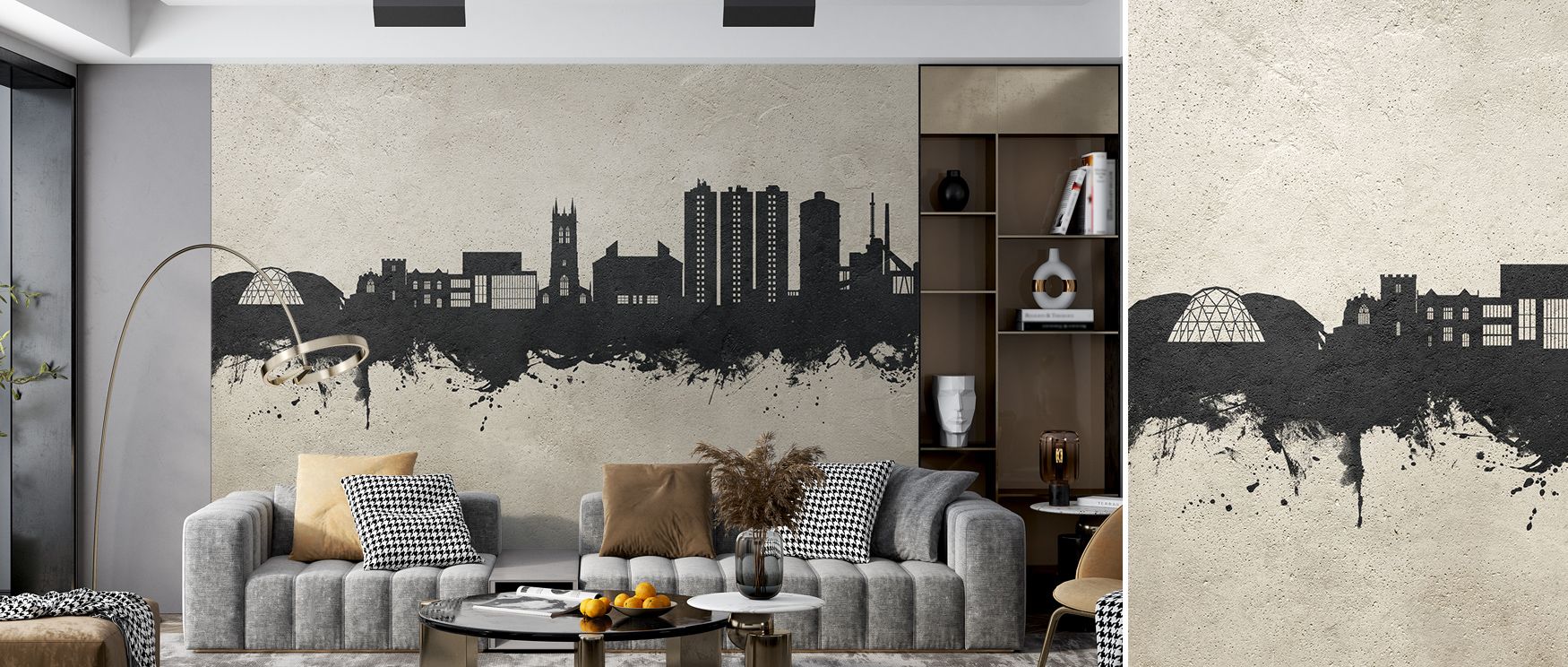 In subtle rhythm, the Scunthorpe England Skyline Concrete Wallpaper enriches interiors with atmosphere of refinement, surrounding bedrooms, offices, or living areas with artistry and timeless modern elegance. 