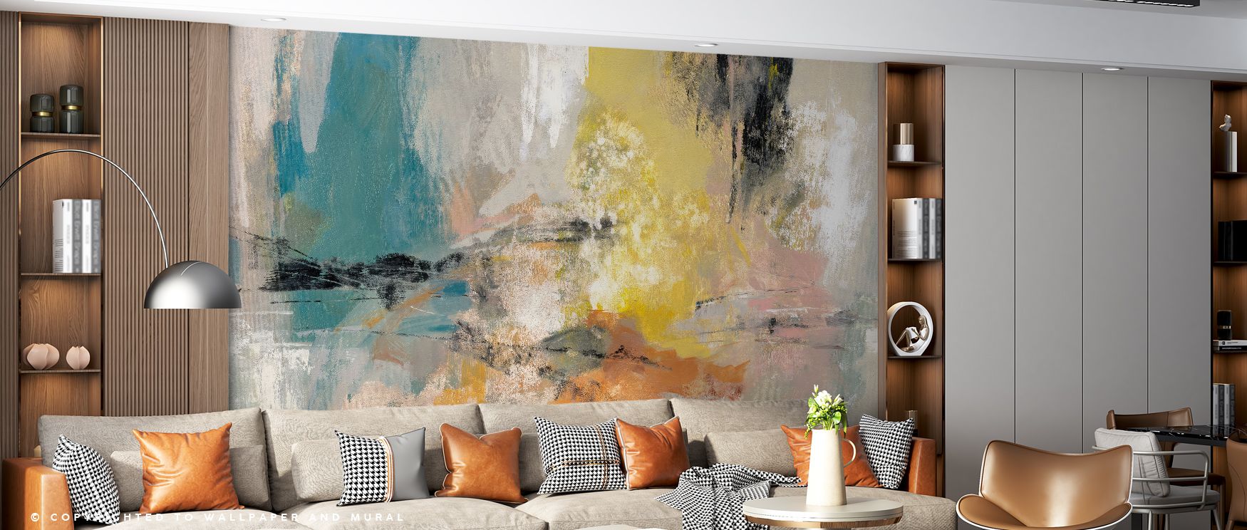 Soft gradients sweep across the Sea And Land Landscape on Canvas Wallpaper, embodying the union of water and land, reflecting timeless harmony where stillness meets movement, surrounding bedrooms with meditative calm and an aesthetic that evokes the poetr