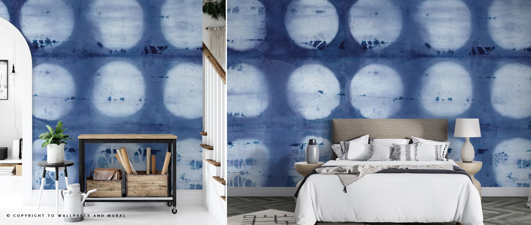 Through shifting shadows and light, the Shiboriscape Moons with Artistic Flair Wallpaper paints interiors with lunar abstraction, textures alive with artistic allure, transforming living areas into meditative spaces where night-sky elegance and imaginativ