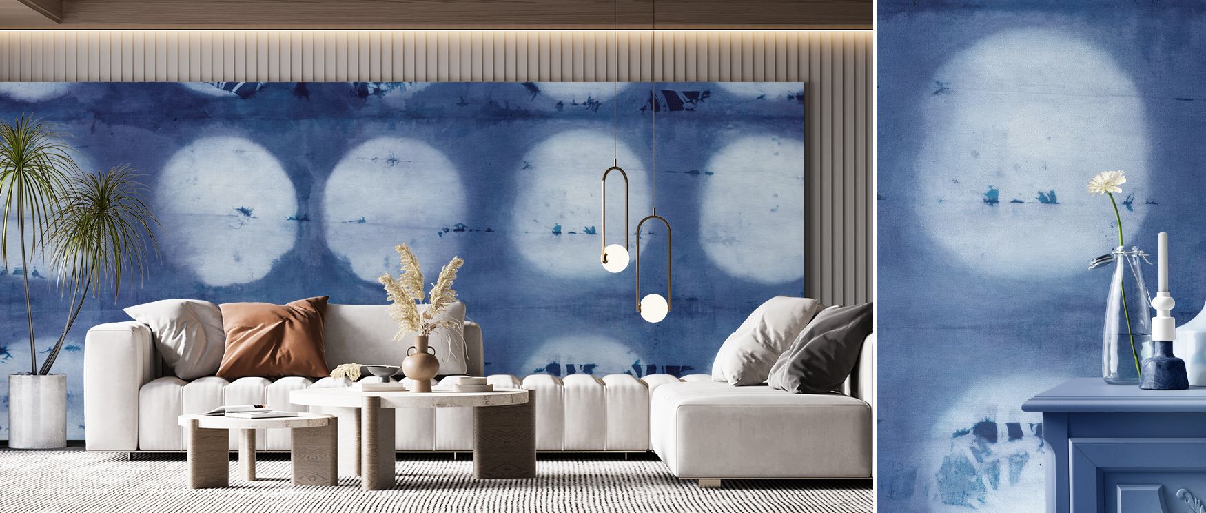 The Shiboriscape Moons with Artistic Flair Wallpaper becomes a gallery of celestial motifs, curved forms echoing phases of time, layered artistry carrying luminous tones across walls, filling bedrooms with an aura of creative reflection and turning every 