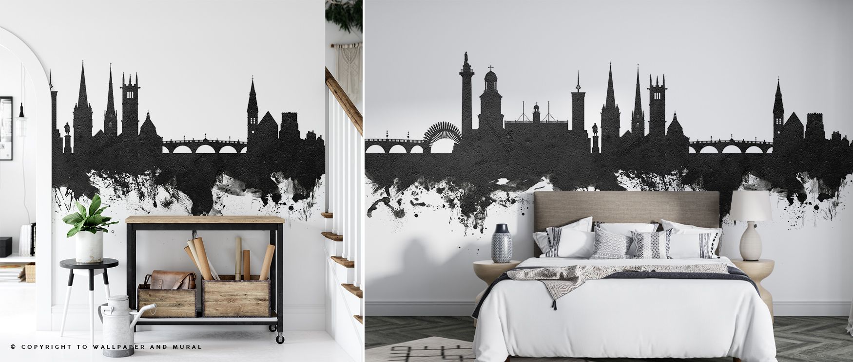 The Shrewsbury England Skyline in Classic Black & White Wallpaper carries monochrome strength into interiors, turning living spaces into sophisticated reflections of culture and artistry, heritage alive across tonal contrasts, surrounding walls with elega