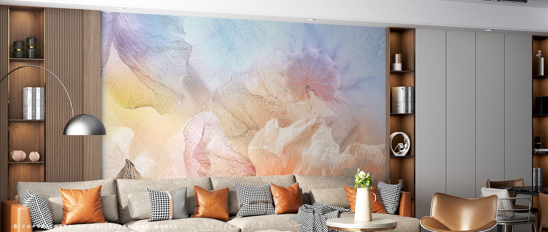Gentle blossoms drift across the Silk & Light Blossoms with Delicate Elegance Wallpaper, glowing in luminous softness, textures filling bedrooms with quiet grace, wrapping interiors in natural charm that resonates with tranquility and turning walls into p