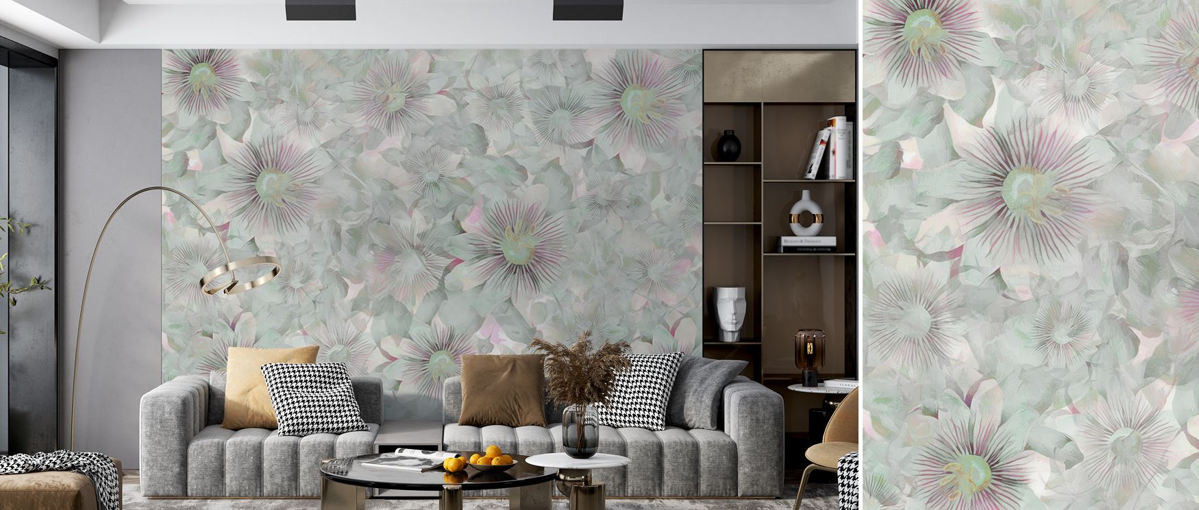 Radiant flowers emerge across the Smiling Flowers Vibrant Floral Wall Art, blossoms glowing with vibrance, surrounding bedrooms with playful tones, filling interiors with cheer and creating walls alive with colorful energy and artistic joy. 