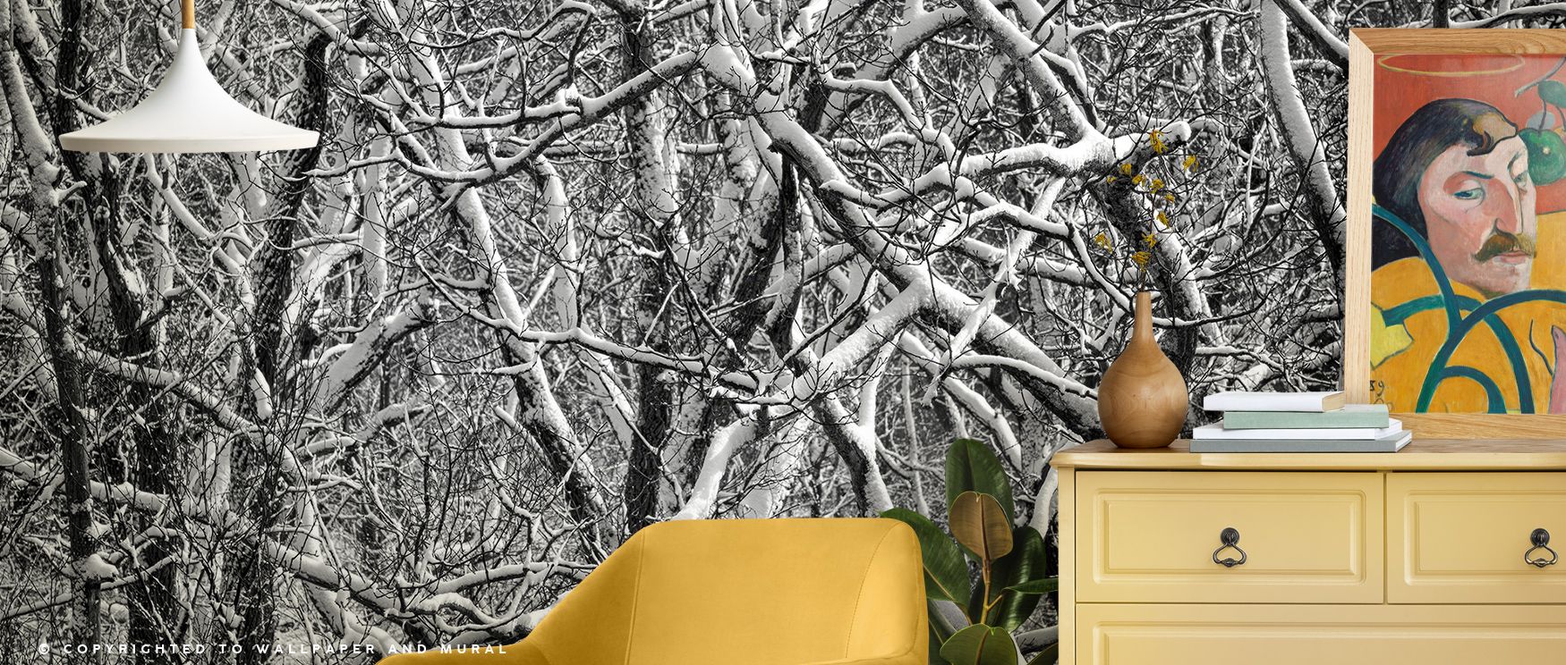 A vision of snow-draped branches emerges in the Snow Branches Winter Wonderland Wallpaper, luminous contrasts unfolding in subtle rhythm, enriching bedrooms with refined calm and surrounding interiors with timeless serenity and graceful beauty. 