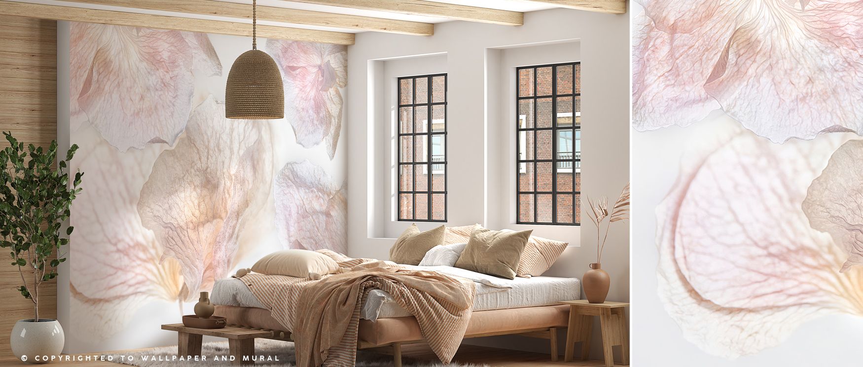 Blossoms glow in radiant tones across the Soft Embrace Gentle Floral Wall Art, imagery drifting in luminous presence, filling living rooms with calm resonance, interiors enriched with delicate artistry and walls layered in timeless natural elegance. 