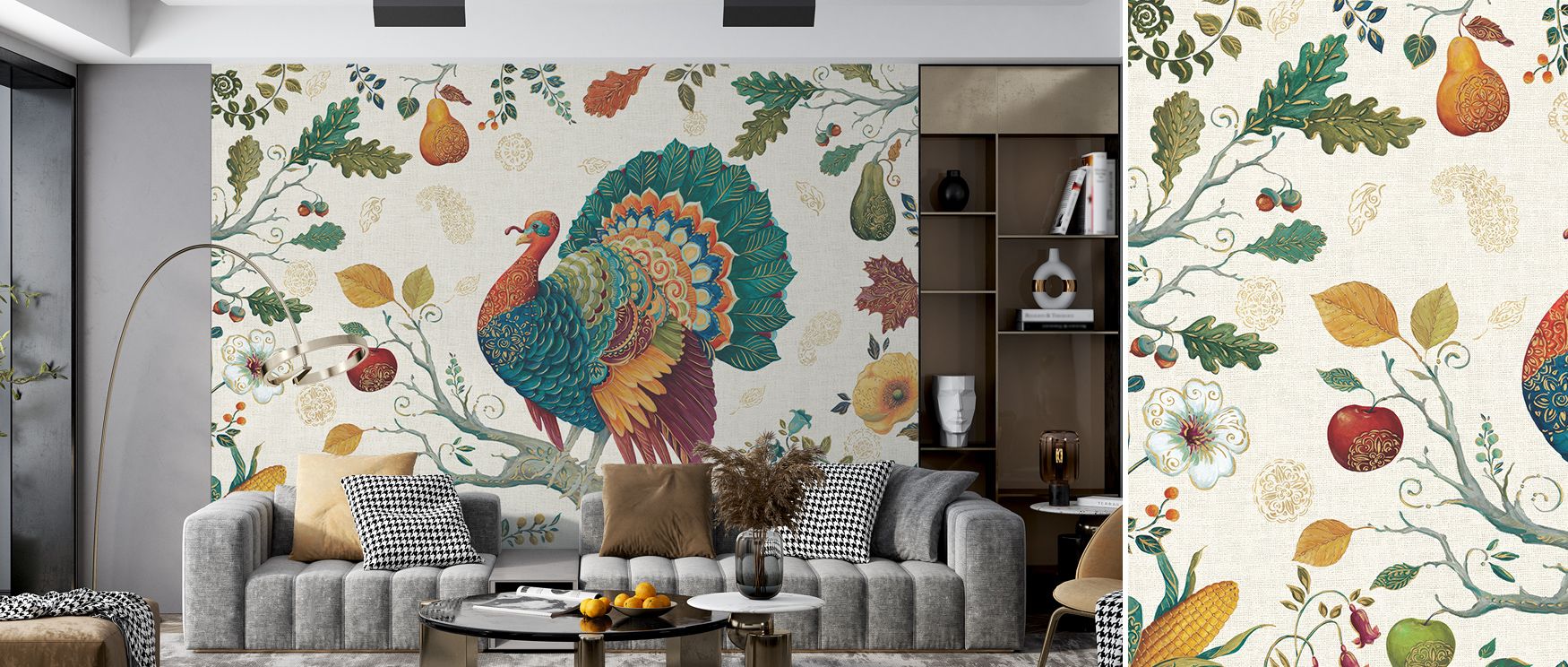 Natural presence glows in the Spice Season II Warm Autumn Elegance Wallpaper, earthy tones drifting in reflective calm, bedrooms enriched with serenity, interiors layered with autumn resonance, walls transformed into timeless expressions of elegance. 