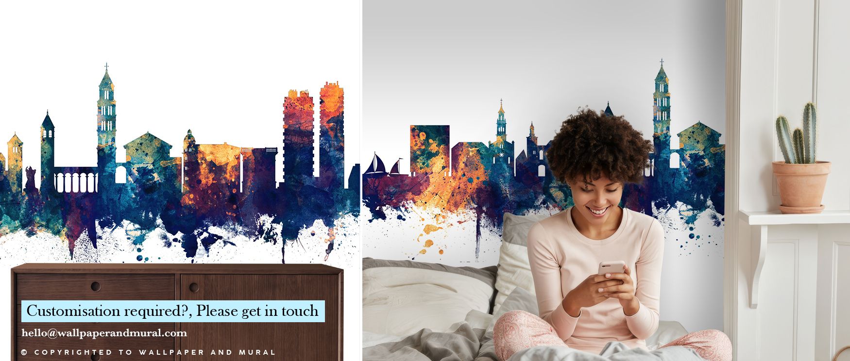 Split Croatia Skyline Blue & Bronze Wallpaper radiates cultural depth, imagery glowing with harmony, offices enriched with reflective calm, interiors layered with balance and sophistication, walls transformed into expressions of heritage. 