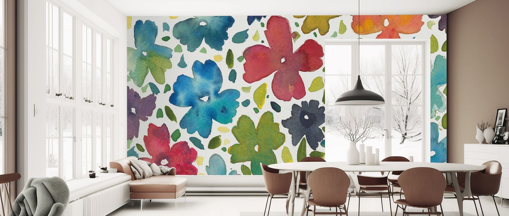 Spring Joy IV Vibrant Floral Wall Art shines with colorful brilliance, blossoms unfolding in poetic rhythm, offices enriched with harmony, interiors alive with vitality, walls transformed into sanctuaries of floral sophistication. 