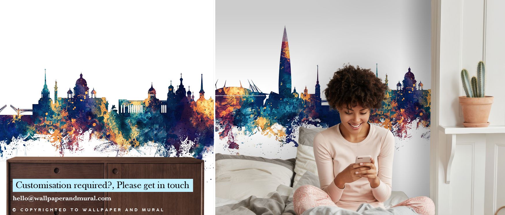 Architectural resonance flows through the St Petersburg Russia Skyline Blue & Bronze Wallpaper, silhouettes painted in luminous tones, living spaces enriched with serenity, interiors transformed into sanctuaries, walls glowing with heritage balance and so