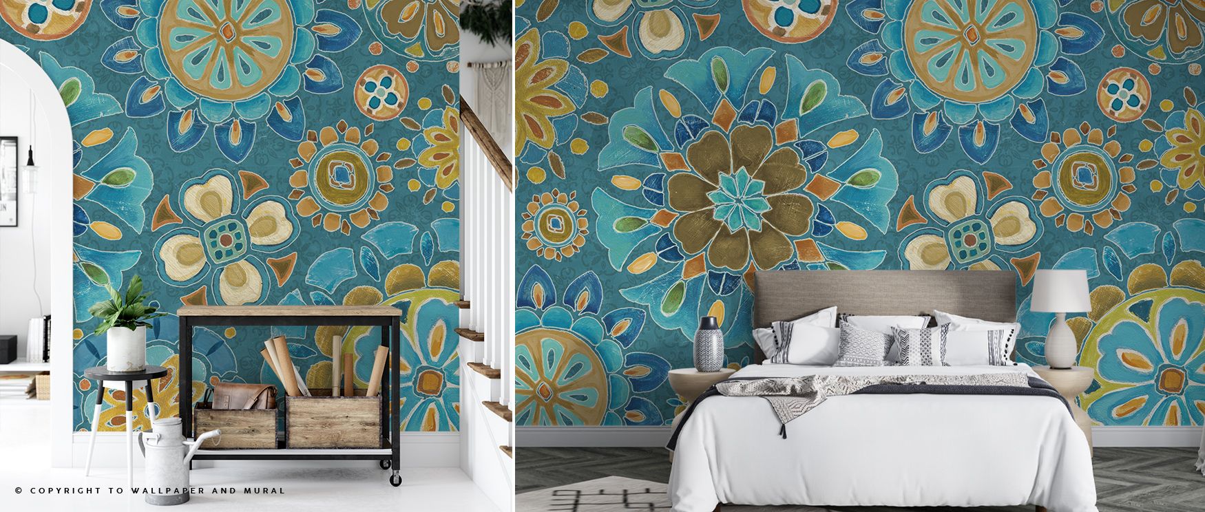 Summer Love Tales Vibrant Floral Elegance Wallpaper shines with floral refinement, blossoms painted in radiant hues, offices enriched with optimism, interiors glowing with artistry, walls transformed into sanctuaries of charm. 