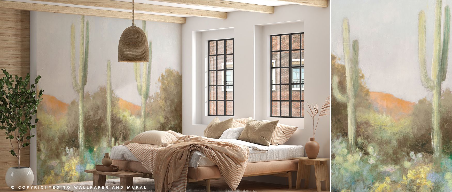 Sunrise Desert III Neutral Elegant Wall Art depicts a horizon aglow with muted dawn light, where soft gradients stretch across desert forms in quiet stillness. The palette balances neutral warmth and subtle radiance, evoking calm expanses. This refined at