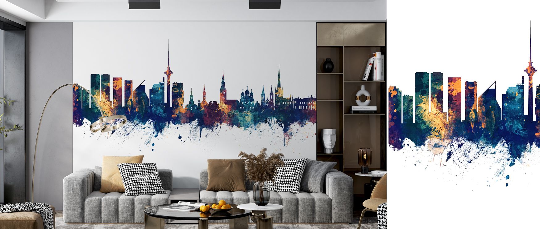 Refined grace flows through Tallinn Estonia Skyline with Blue & Bronze Highlights Wallpaper, where tonal harmony unites architectural silhouettes with cultural charm. Its vision conveys luminous sophistication, reflecting both tradition and vibrancy. This