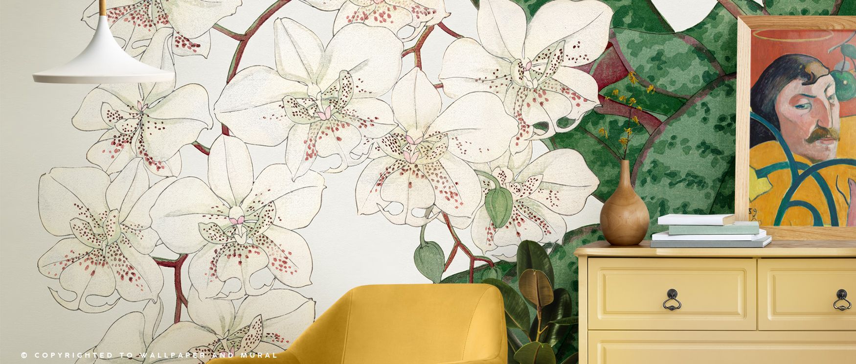 Tanigami Moth Orchid Elegant Floral Wall Art evokes natural elegance through orchid forms portrayed with delicate refinement. Its palette conveys serenity, highlighting graceful textures that inspire tranquility. This artwork enhances bedrooms, living roo