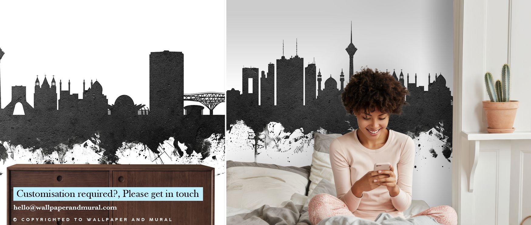 Tehran Iran Skyline in Black & White Wallpaper conveys sophisticated balance through its monochrome palette, where urban silhouettes capture heritage elegance. Its vision reflects timeless refinement, offering cultural depth. This design enhances bedrooms