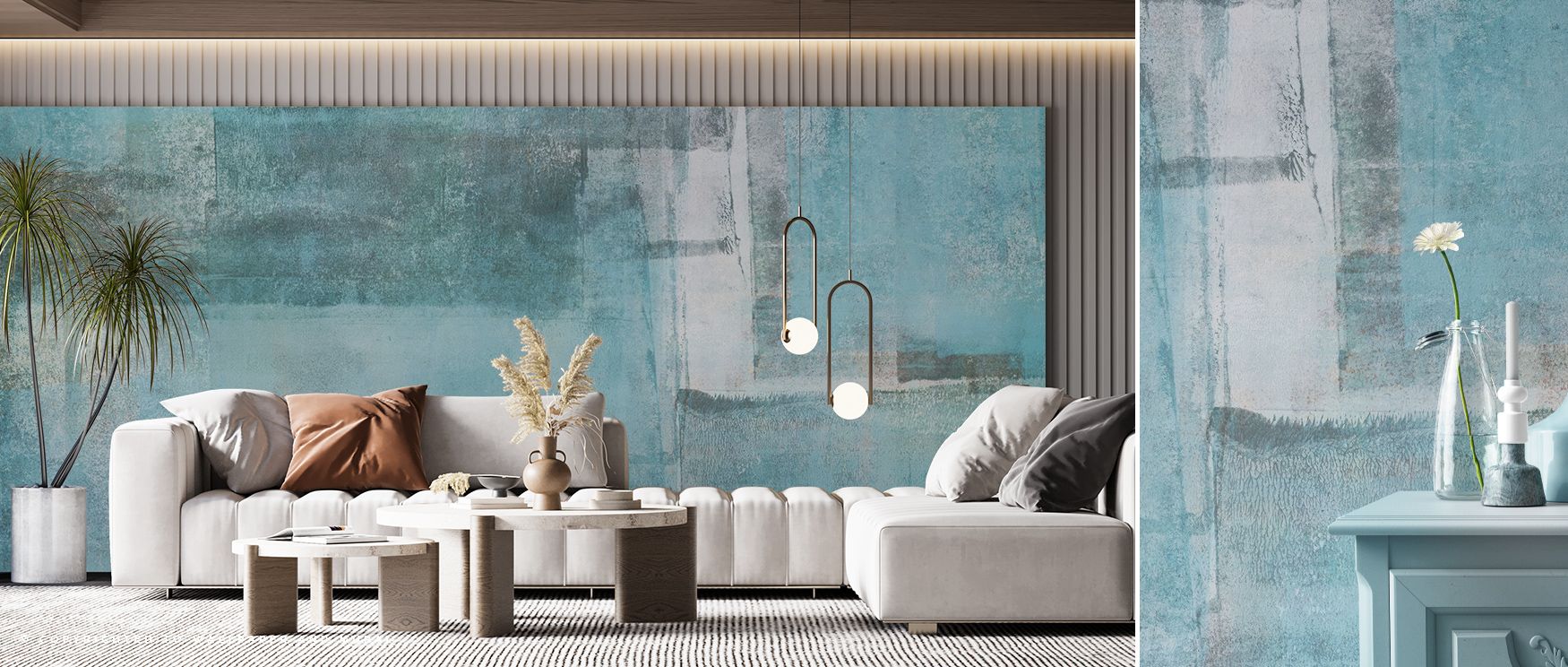 The Texture Fields Teal Modern Wall Art enriches walls with its layered teal design, where abstract textures merge into rhythm, transforming offices, living rooms, or bedrooms into refined spaces with an expressive yet balanced modern aesthetic. 