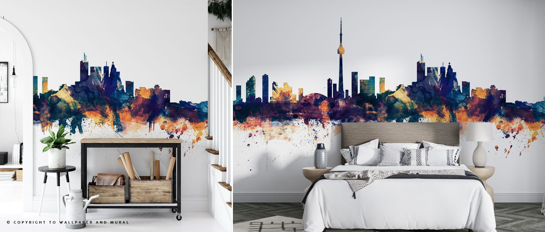 Toronto Canada Skyline with Blue & Bronze Highlights Wallpaper captures refined urban elegance where architectural silhouettes glow in luminous tones. Its palette balances modern sophistication with cultural heritage, offering radiant presence. This skyli