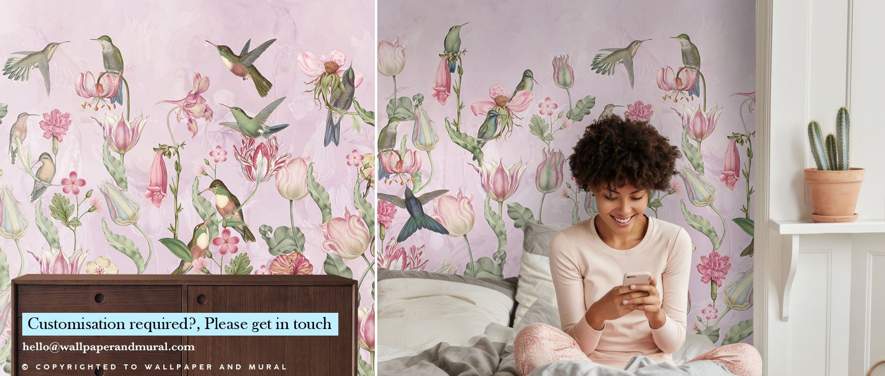 The Tulips & Birds, Soft Pink Elegant Floral Wall Art illustrates timeless charm where blossoms and avian details merge in pastel tones. Its palette conveys serenity and refinement, offering atmosphere of calm beauty. This design enhances bedrooms, living