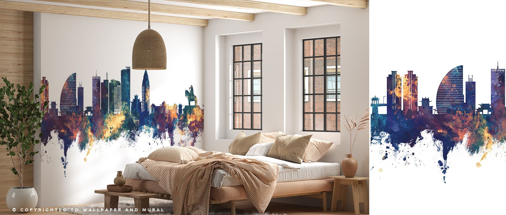 Elegance shines within the Ulaanbaatar Mongolia Skyline Blue & Bronze Wallpaper, where buildings rise in balanced harmony. Metallic highlights reflect cultural strength, while blue hues add calm serenity. The skyline enriches interiors with atmosphere of 