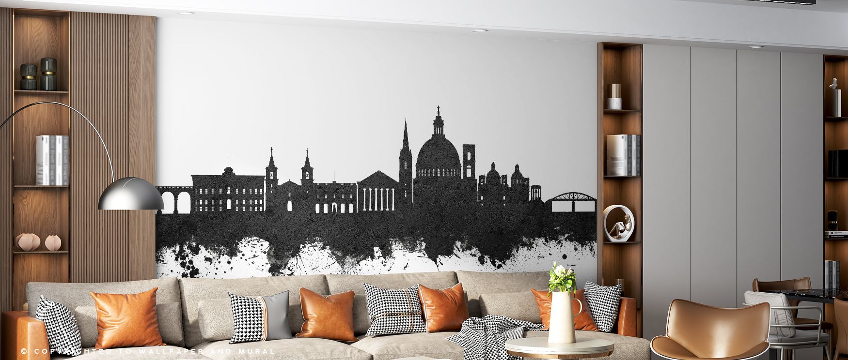 Historic charm flows through the Valletta Malta Skyline in Black & White Wallpaper, where lines highlight the city’s architectural grace. Its tones create atmosphere alive with calm elegance. Interiors glow with cultural heritage, transformed into refined