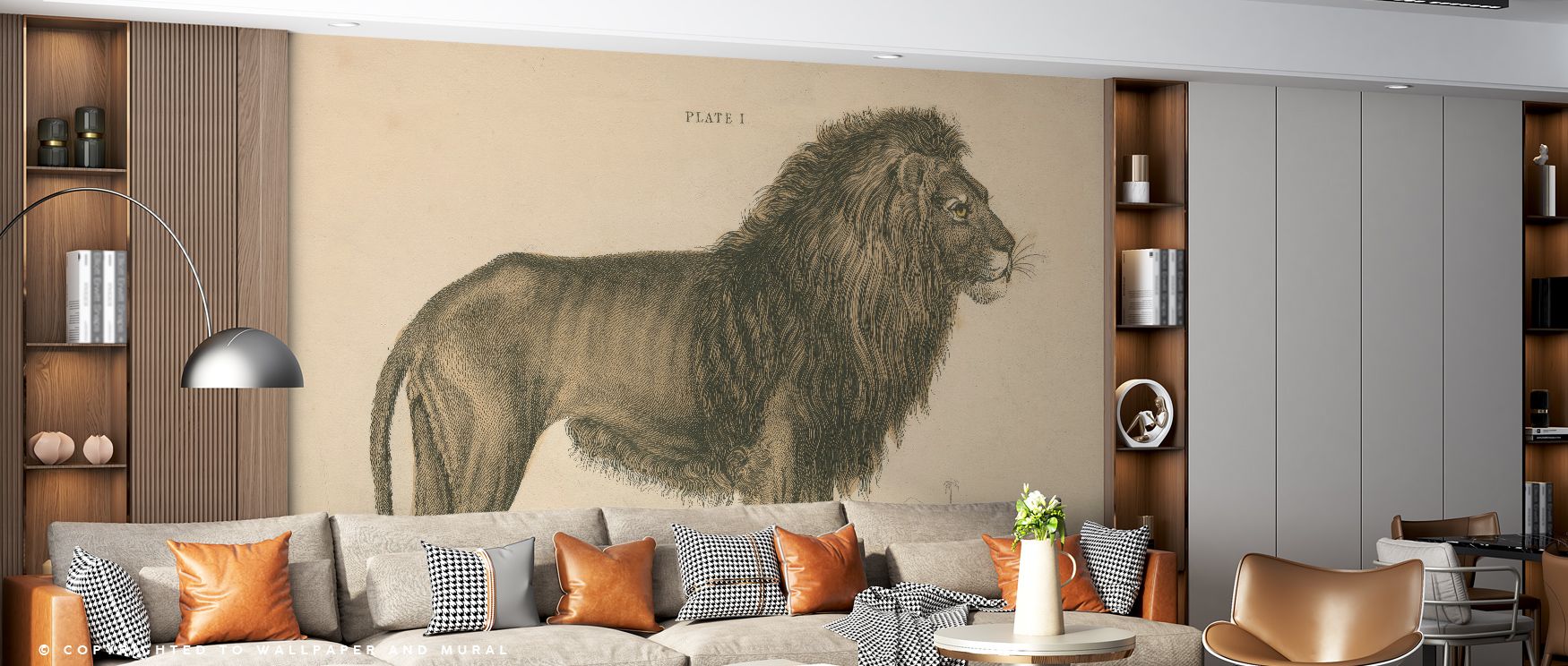 Vintage Lion Majestic Wall Art showcases the powerful and dignified stance of a lion with rich golden hues and intricate details, enhancing living rooms, bedrooms, or offices with majestic wildlife-inspired energy and timeless elegance, capturing the rega