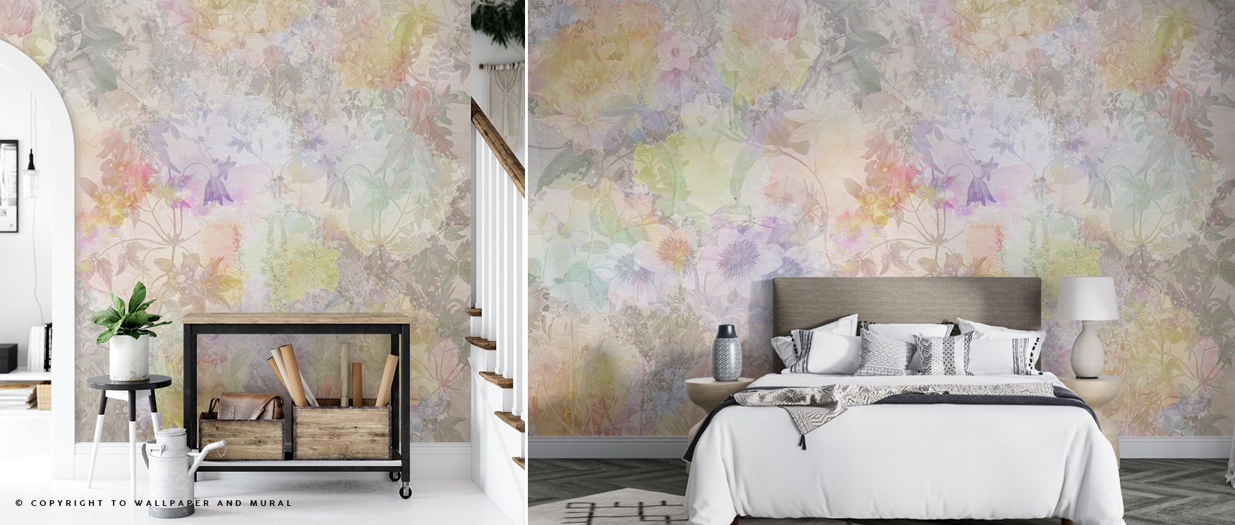 The gentle gradients, soft shadows, and flowing composition of the Watercolor Garden Elegant Floral Wall Art enhance living rooms, bedrooms, or offices with delicate sophistication. The watercolor textures create a sense of airiness and natural elegance, 