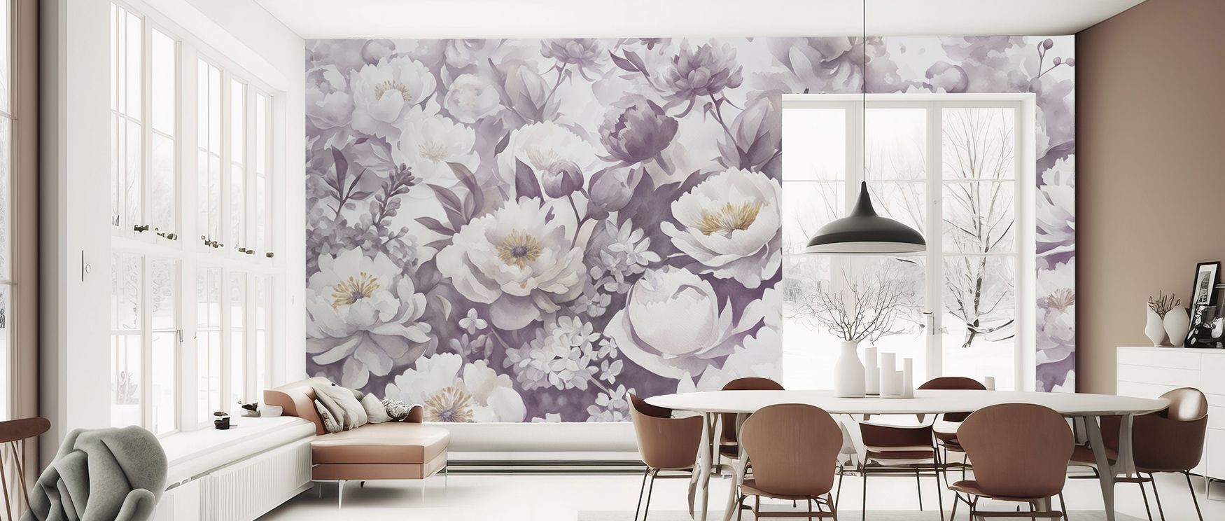 The Watercolor Peonies Winter Floral Wall Art brings the quiet grace of winter blooms into living rooms, bedrooms, or offices, where the detailed watercolor technique and gentle color palette create a soothing and sophisticated floral presence. The compos