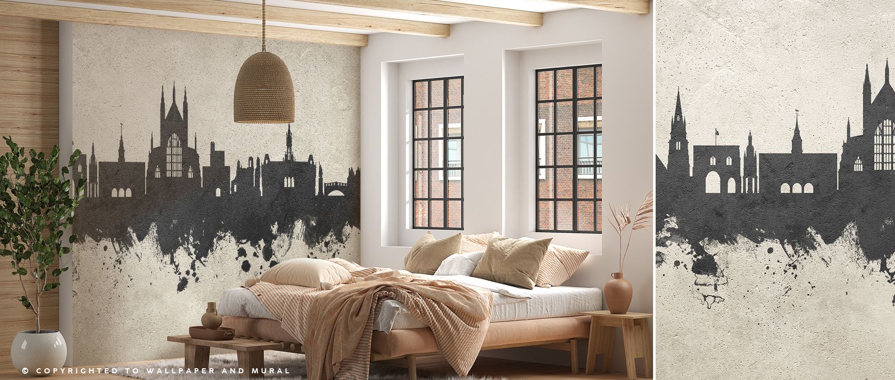 Modern vitality flows from the Winchester England Skyline in Concrete Wallpaper, where architecture rises in gray rhythm. Its tones enrich interiors with atmosphere of refinement. Bedrooms, offices, or living spaces glow with sophistication, filled with t