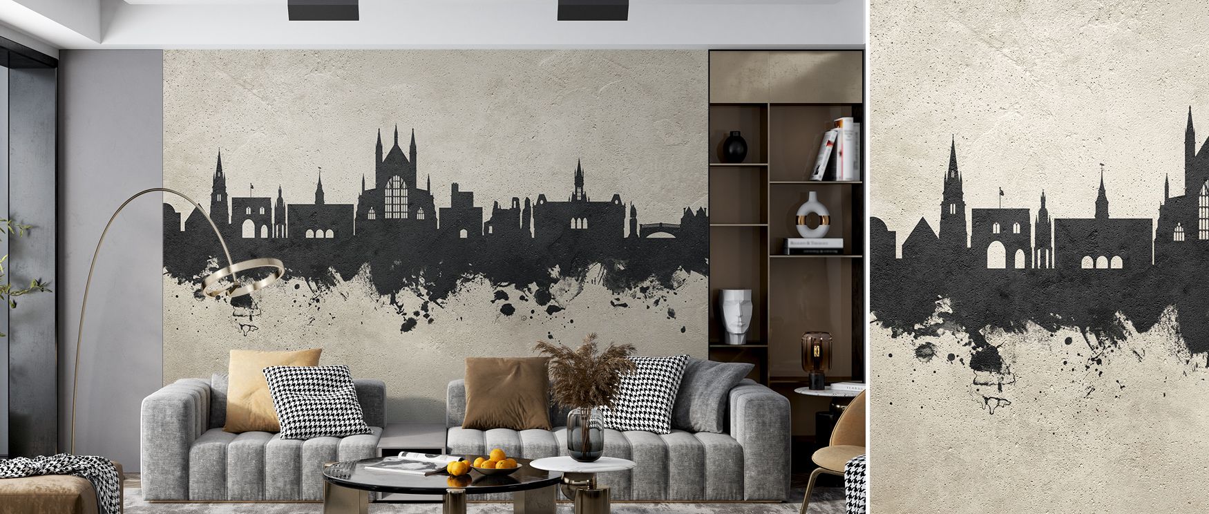 Subtle sophistication shines in the Winchester England Skyline in Concrete Wallpaper, where architectural rhythm conveys charm. Its tones enrich interiors with atmosphere of calm. Bedrooms, offices, or living rooms glow with refinement, filled with timele