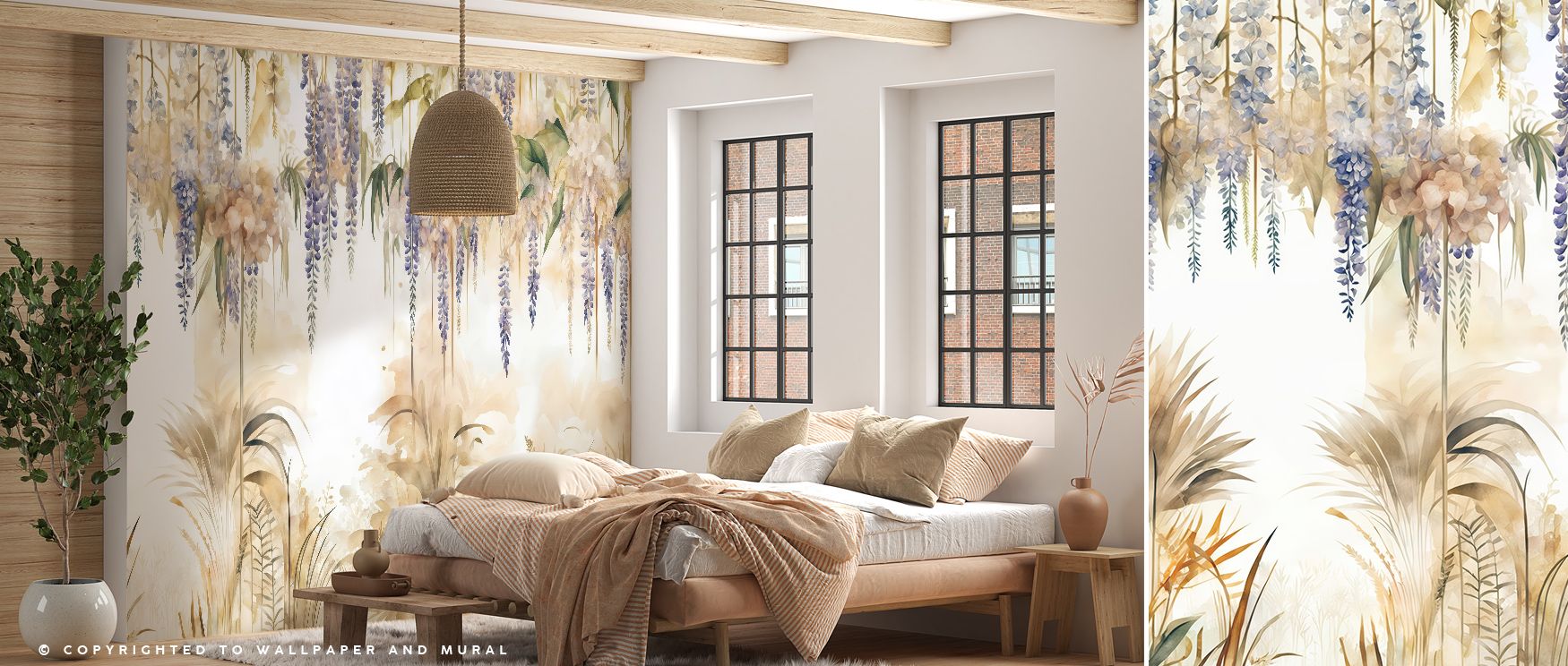 Wisteria Garden Vivid Floral Wall Art radiates vibrancy, where blossoms cascade gracefully in purple hues. Its tones enrich interiors with atmosphere of charm. Bedrooms, offices, or living rooms glow with refinement, filled with timeless artistry and flor
