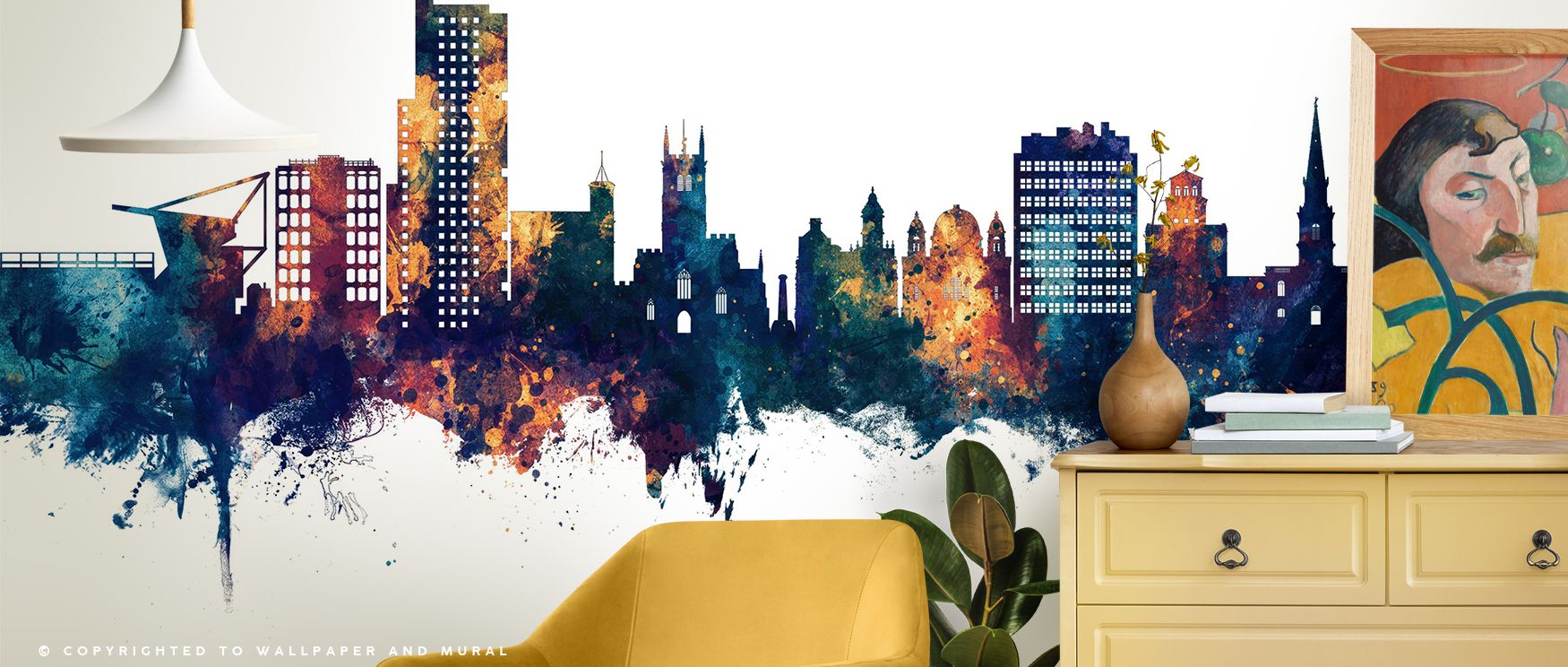 The Wolverhampton England Skyline with Blue & Bronze Highlights Wallpaper embodies sophistication, where structures reflect modern rhythm. Its tones enrich interiors with atmosphere of refinement. Bedrooms, living rooms, or offices glow with cultural reso