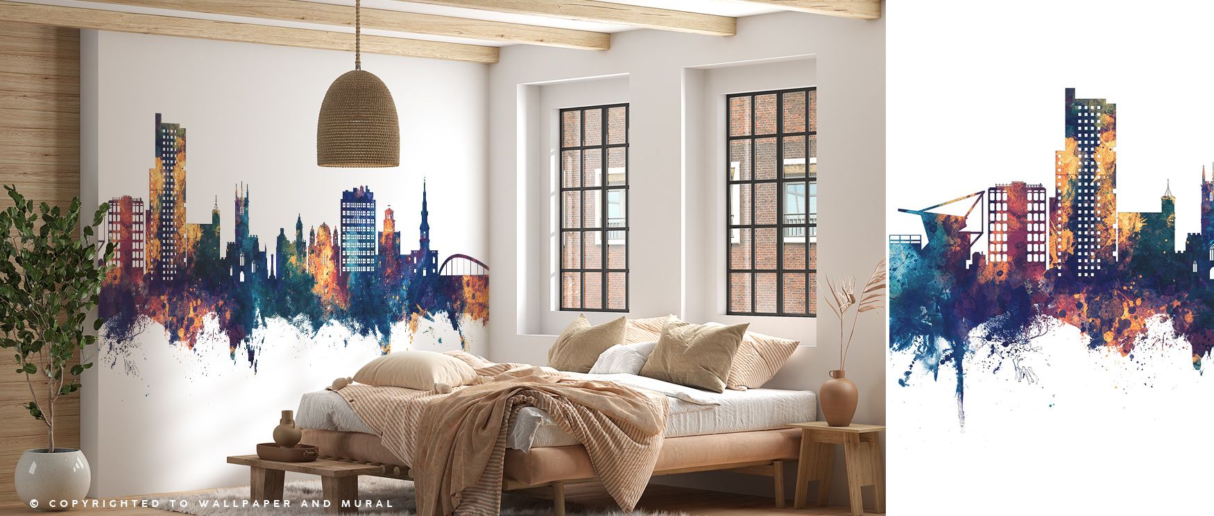 Poised balance shines in the Wolverhampton England Skyline with Blue & Bronze Highlights Wallpaper, where tones merge with charm. Its design creates atmosphere alive with refinement. Bedrooms, offices, or living spaces glow with resonance, filled with tim