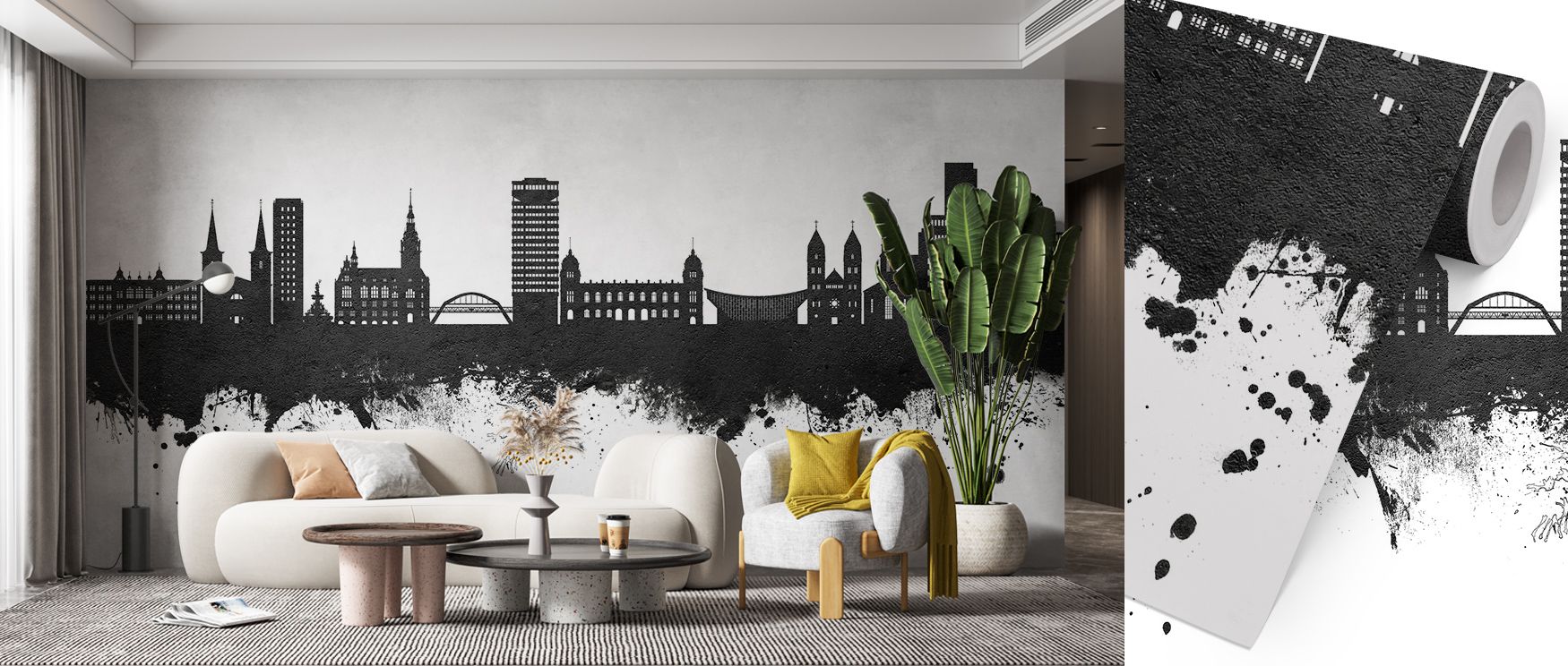 Classic resonance shines in the Wuppertal Germany Skyline in Black & White Wallpaper, where black and white inspire permanence. Its tones enrich interiors with atmosphere of refinement. Bedrooms, offices, or living areas glow with sophistication, filled w