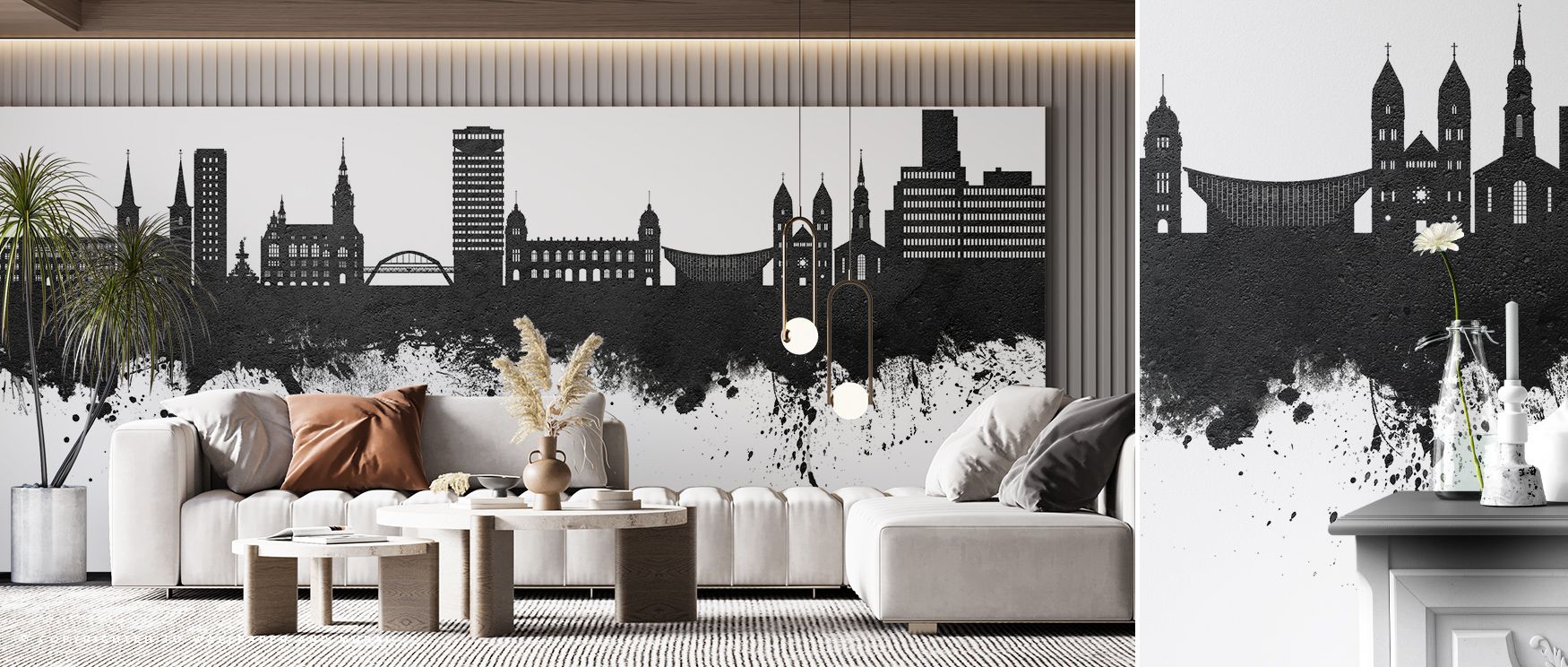 The Wuppertal Germany Skyline in Black & White Wallpaper reflects sophistication, where contrast highlights architectural charm. Its design enriches interiors with atmosphere of serenity. Bedrooms, offices, or living rooms glow with resonance, filled with
