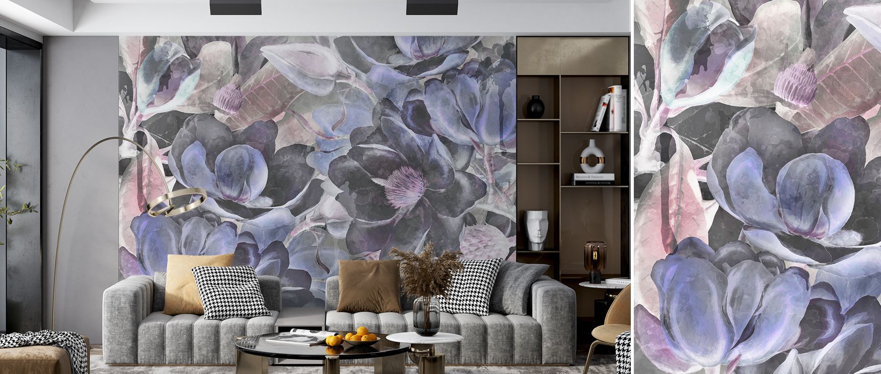 The Dark Floral with Purple Accent Wall Mural combines intricate florals, rich textures, and dramatic highlights to transform living rooms, bedrooms, or dining areas into immersive, sophisticated environments. The interplay of light, shadow, and color pro