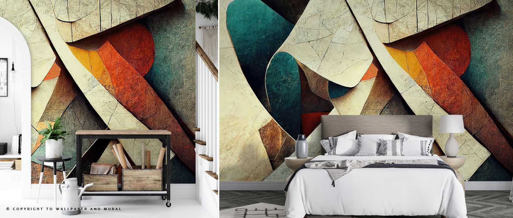 In the Abstract Textures Wall Mural, subtle color gradients, overlapping textures, and flowing abstract forms enhance living rooms, offices, or bedrooms with sophistication and contemporary appeal. The composition encourages visual exploration while maint