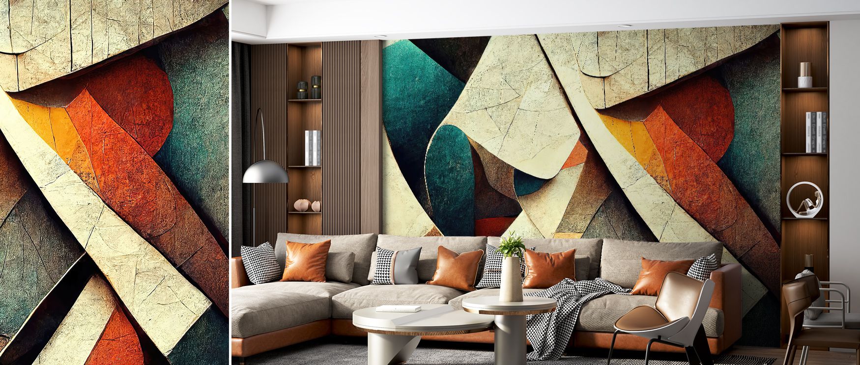 The flowing composition and textural layering in the Abstract Textures Wall Mural enhance living rooms, offices, or bedrooms with contemporary elegance and visual sophistication. The design creates a bold yet harmonious focal point that elevates interior 