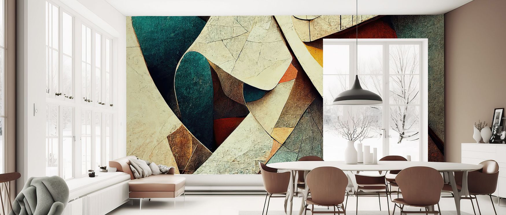 The Abstract Textures Wall Mural blends abstract patterns, tonal nuances, and textured elements to provide living rooms, offices, or bedrooms with depth, movement, and immersive modern appeal. Its balanced composition draws attention while complementing v