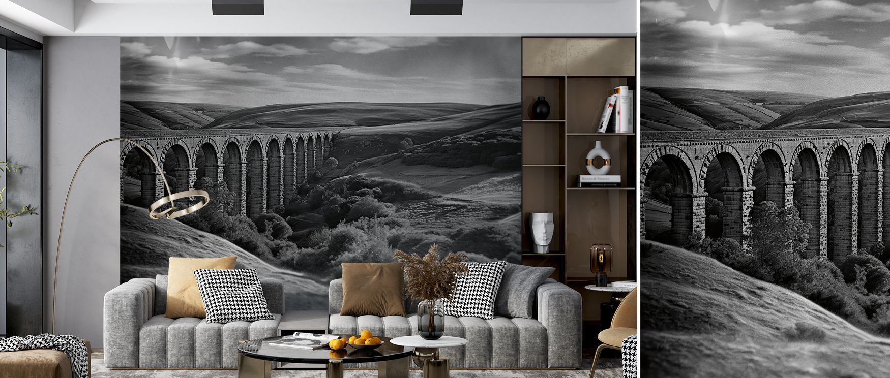 The Acqueduct III Wall Mural captures timeless grandeur, bringing architectural artistry to living rooms, offices, or bedrooms. Its realistic rendering and historical depth elevate walls with cultured elegance, transforming interiors into refined spaces. 