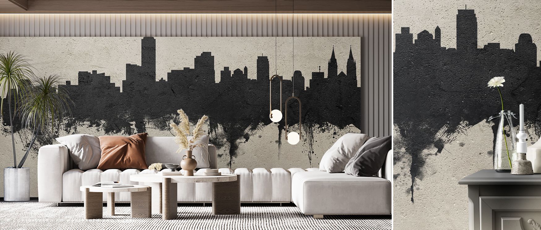 The Adelaide Australia Skyline in Concrete Wall Mural conveys Adelaide’s architectural beauty through concrete textures and structured design, offering living rooms, bedrooms, or offices a refined urban statement. The muted tones and detailing combine to 