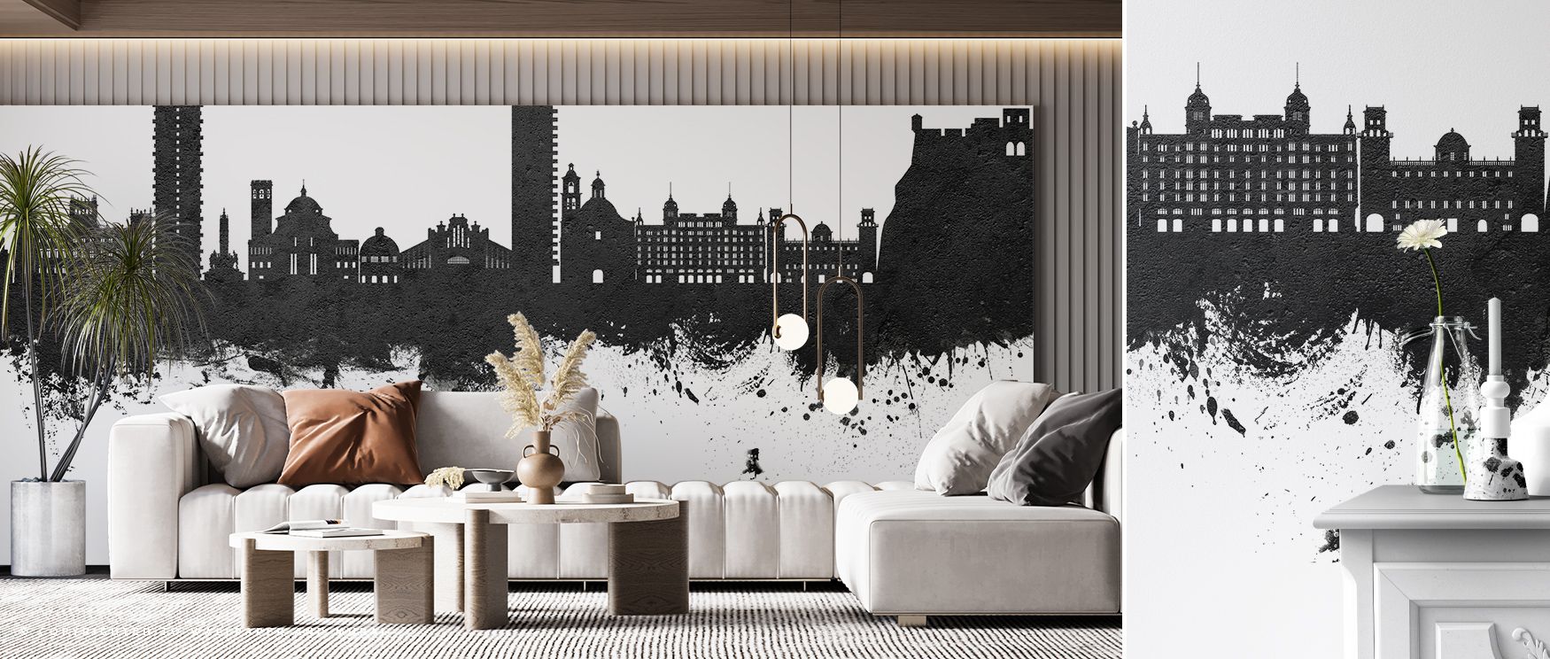 In the Alicante Spain Skyline Wall Mural, architectural precision and monochromatic tones bring sophistication to living rooms, bedrooms, or offices. The mural provides balance, visual intrigue, and elegance, creating interiors that feel cultured and refi